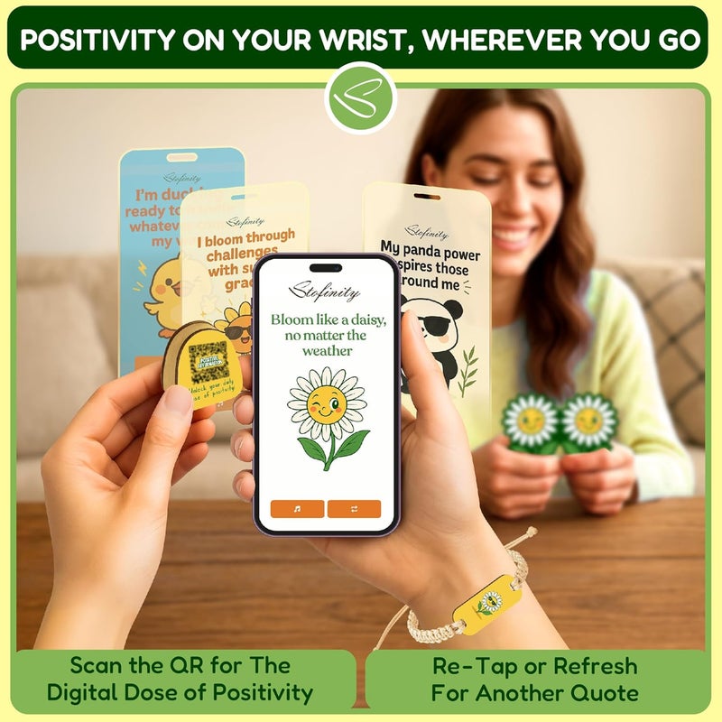 STOFINITY Positive Daisy Gifts For Women - Emotional Support Flowers For Teachers Appreciation Gifts, Jar of Positive Affirmations Cards For Teens, Inspirational Gift Cute Desk Accessories - Image 5
